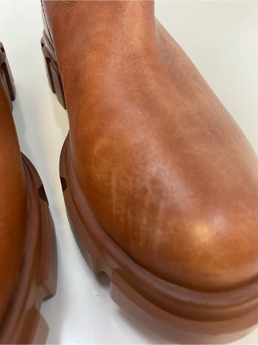 Free People Tall Chunky Lug-Sole Over-the-Knee Boots - Cognac Brown